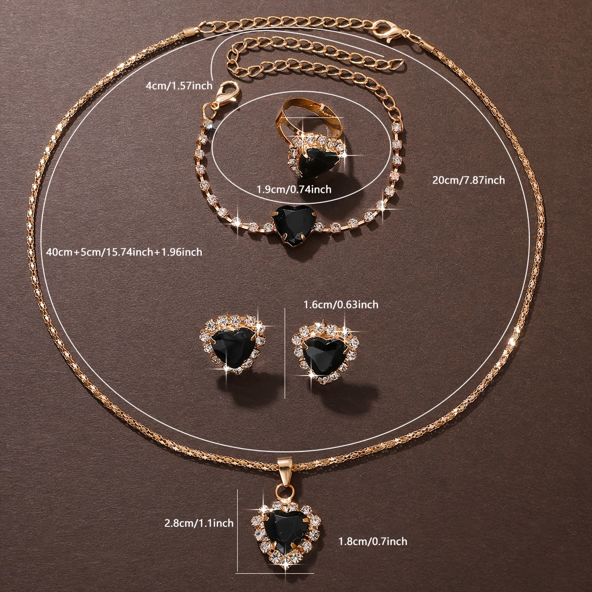 5pcs/Set Fashion Vacation Style Women's Jewelry Set, 1pc Necklace+1pc Bracelet+1pc Ring+2pcs Earrings, Suitable for Daily Use or Gift Giving, Suitable for All Women