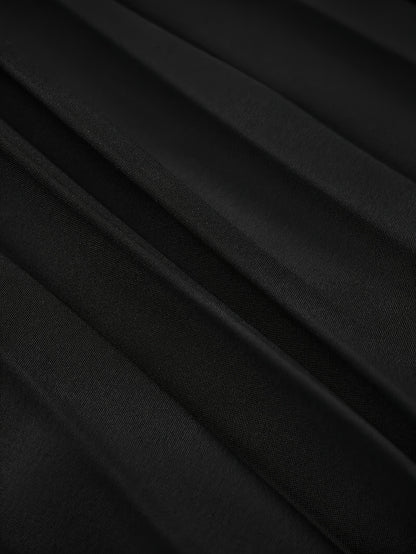 Elegant Long Sleeve Pleated Maxi Dress with Tie Waist - Soft Pink, Stand Collar, Flowing Design for Women, Perfect for Casual or Formal Occasions, Formal Attire|Sophisticated Style|Pleated Detailing, Dress