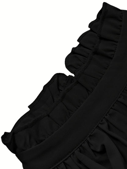 Elegant Long Sleeve Pleated Maxi Dress with Tie Waist - Soft Pink, Stand Collar, Flowing Design for Women, Perfect for Casual or Formal Occasions, Formal Attire|Sophisticated Style|Pleated Detailing, Dress