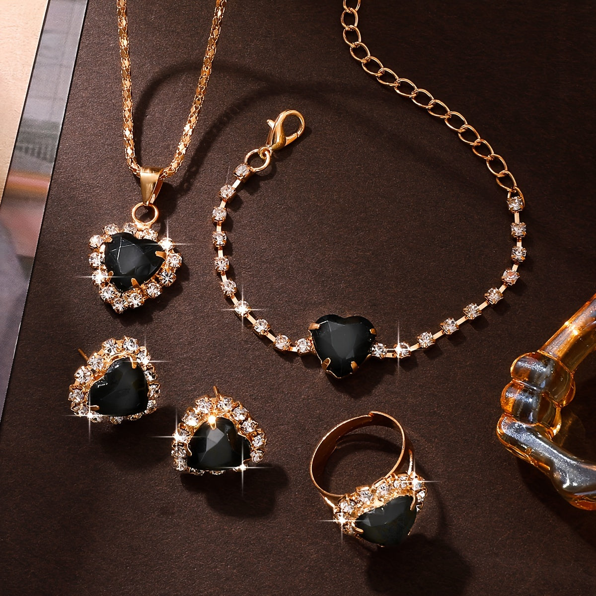 5pcs/Set Fashion Vacation Style Women's Jewelry Set, 1pc Necklace+1pc Bracelet+1pc Ring+2pcs Earrings, Suitable for Daily Use or Gift Giving, Suitable for All Women