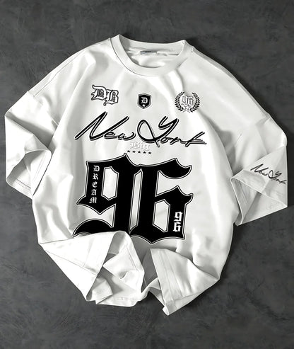 2025 New Fashionable 96 Digital Printed Jersey Breathable Round Neck T-shirt Outdoor Quick Drying Leisure Sports Top