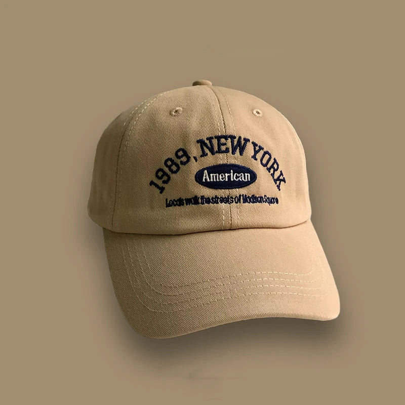 Korean Retro Baseball Hat Women's Autumn Winter Versatile Ins Street Letter Embroidered Caps Summer Couple Men Official Website