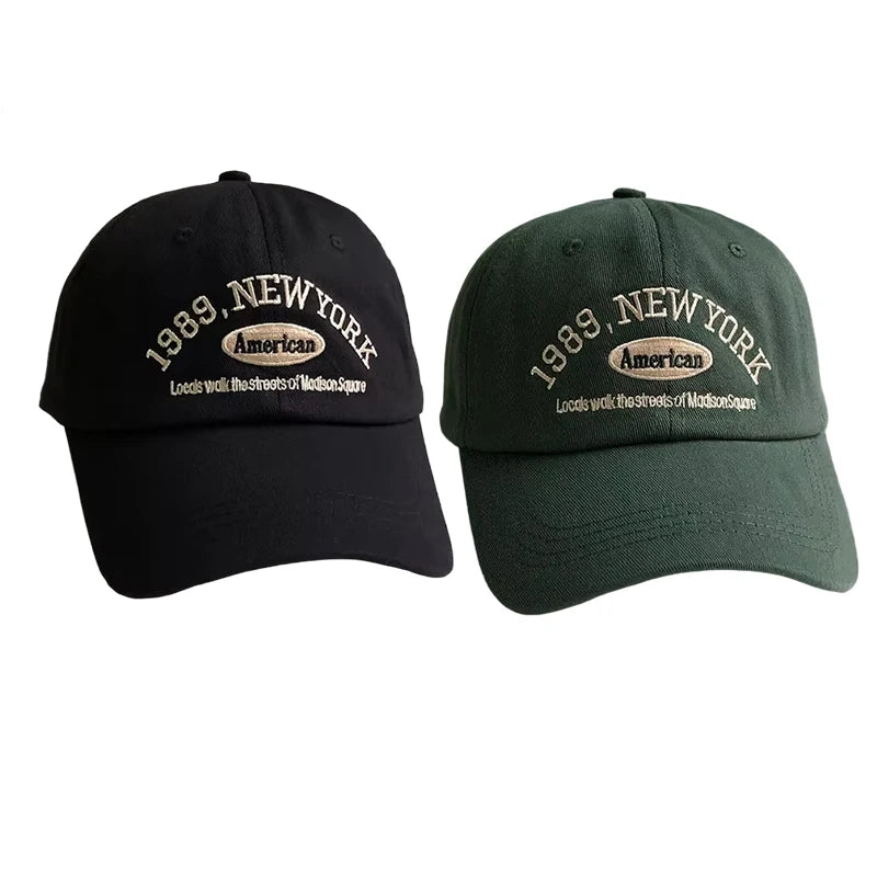 Korean Retro Baseball Hat Women's Autumn Winter Versatile Ins Street Letter Embroidered Caps Summer Couple Men Official Website