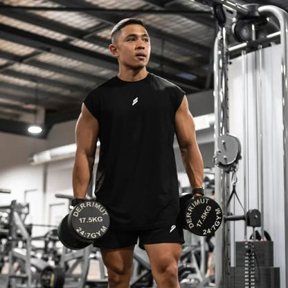 Sleeveless T-shirt Men Quick-drying Fitness Bodybuilding Shirt Male Fashion Basketball Vest Mesh Breathable Summer Gym Tank Men