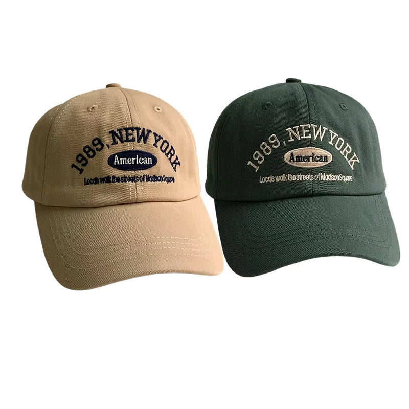 Korean Retro Baseball Hat Women's Autumn Winter Versatile Ins Street Letter Embroidered Caps Summer Couple Men Official Website