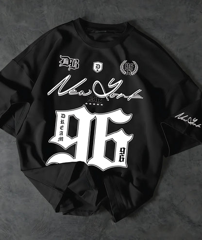 2025 New Fashionable 96 Digital Printed Jersey Breathable Round Neck T-shirt Outdoor Quick Drying Leisure Sports Top